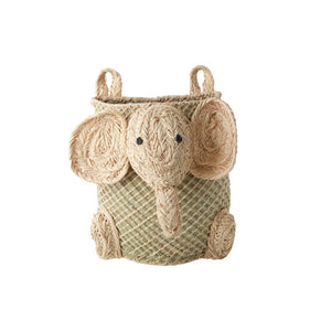 RICE Hanging Seagrass Basket with Elephant
