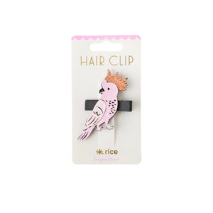 Rice hair clip with cockatoo