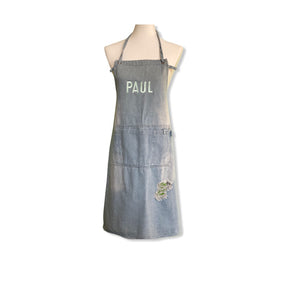 Heidi and Paul cooking apron made of washed denim